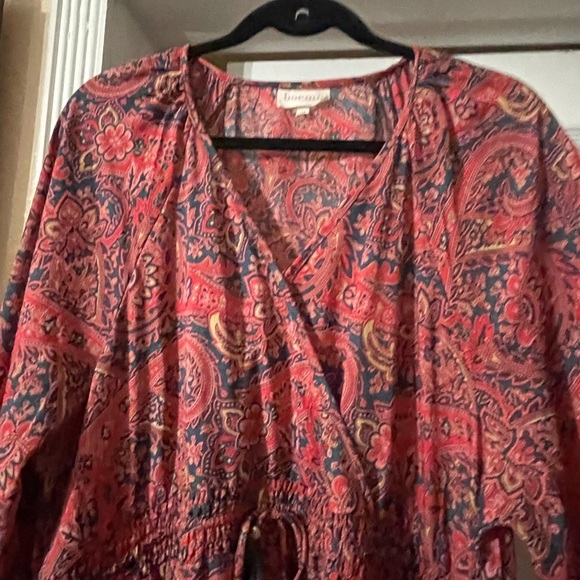 NWOT Anthropologie Boemo Stylish Pink red paisley maxi dress 2X 🌹 CLO R - Picture 4 of 8